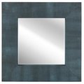 Empire Art Direct Empire Art Direct ELM-3030-01BBL 30 x 30 in. Black on Blue Metallic Shagreen Leather Framed Occasional Beveled Mirror ELM-3030-01BBL